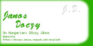 janos doczy business card