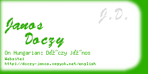 janos doczy business card